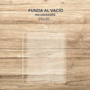FUNDA AL VACIO 25 X 30 CM X 100 UNIDADES