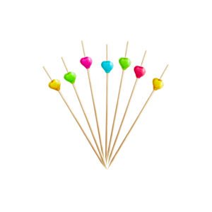 PALILLOS DECORATIVOS CORAZÓN X 25 UNDS