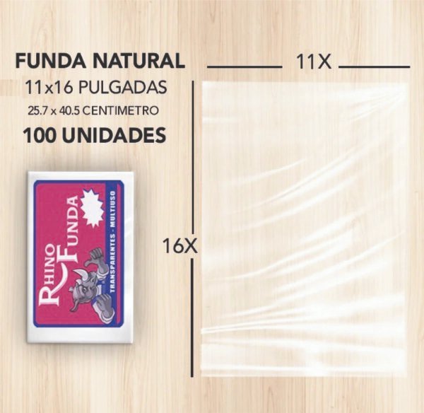 FUNDA NATURAL 11 X 16 DE 100 UNDS