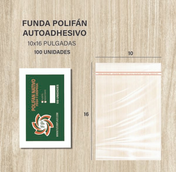 FUNDA POLIFAN PEGA Y DESPEGA 10X16 DE 100 UNDS