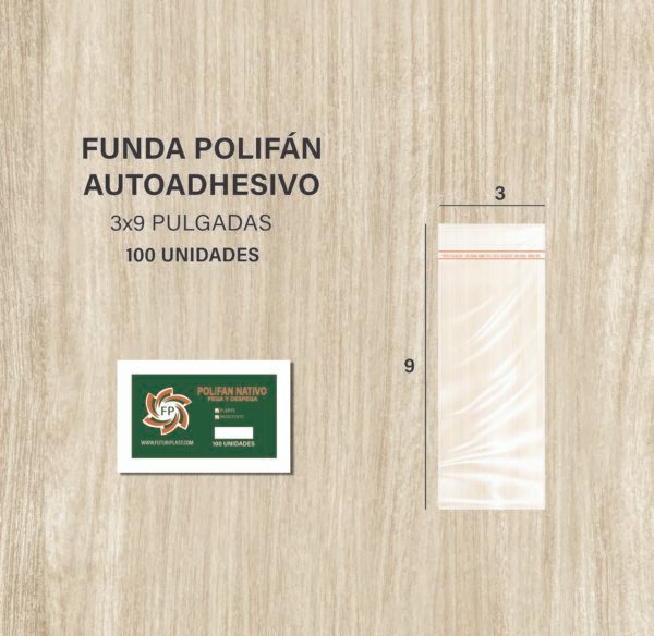 FUNDA POLIFAN PEGA Y DESPEGA 3X9 DE 100 UNDS