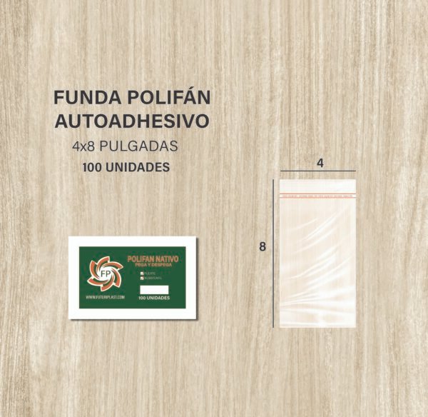 FUNDA POLIFAN PEGA Y DESPEGA 4X8 DE 100 UNDS