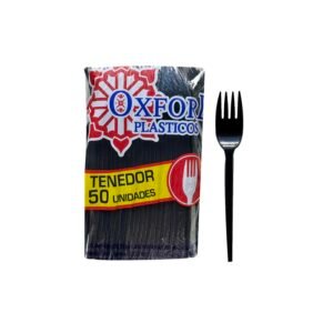 TENEDOR GRANDE NEGRO OXFORD X 50 UNDS.